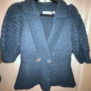 Charlie & Robin Blue/green wool Sweater Sz. M